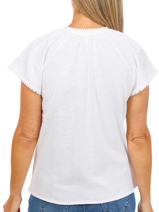 Thumbnail 2: MAGASCHONI Women's Split Neck Slub Tie Top 