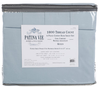 Thumbnail 2: PATINA VIE Vienna 1800 Thread Count 6-Piece Sheet Set 