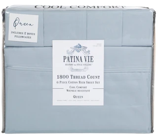 Thumbnail 1: PATINA VIE Vienna 1800 Thread Count 6-Piece Sheet Set 