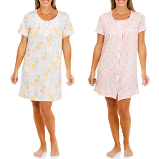 Thumbnail 1: Catherine Malandrino Women's 2-Piece Floral Sleep Shirt Set 