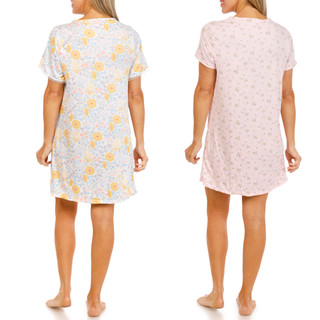 Thumbnail 2: Catherine Malandrino Women's 2-Piece Floral Sleep Shirt Set 