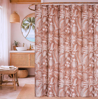 Thumbnail 3: Caribbean Joe Linen Blend Shower Curtain 