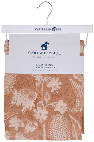 Thumbnail 1: Caribbean Joe Linen Blend Shower Curtain 