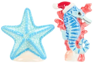Thumbnail 2: BLUE SKY 2 Pc Coastal Christmas Salt & Pepper Set 