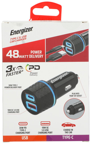 Thumbnail 2: Energizer 48W Type-C & USB Car Charger 