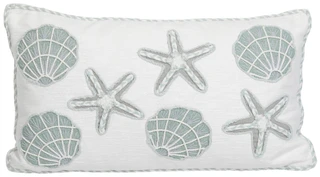 Thumbnail 1: LINENANDOBJECT Starfish & Shells Oblong Throw Pillow 