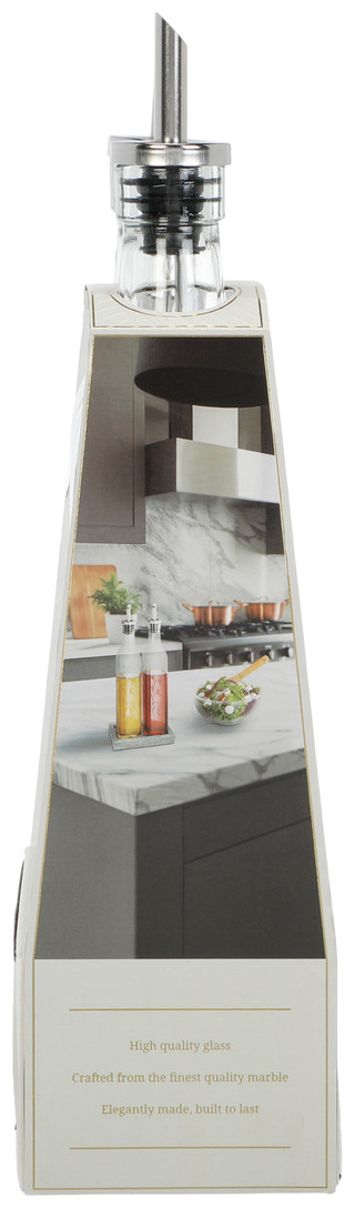 Thumbnail 2: ARTISAN ROW 2-Piece Oil & Vinegar Set With Marble Tray 