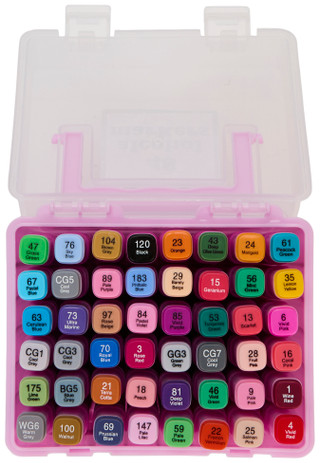 Thumbnail 2: BADGLEY MISCHKA 48-Piece Alcohol Marker Set with Storage Case 