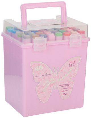 Thumbnail 1: BADGLEY MISCHKA 48-Piece Alcohol Marker Set with Storage Case 