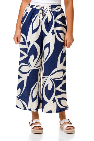 Thumbnail 1: Kaktus Couture Women's Petite Drawstring Wide Leg Pants 