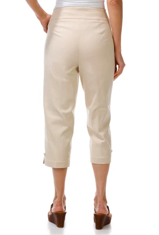 Thumbnail 2: Coral Bay Women's Flexible Waistband Pull-on Capris  