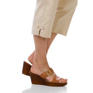 Thumbnail 3: Coral Bay Women's Flexible Waistband Pull-on Capris  