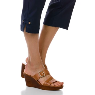 Thumbnail 2: Coral Bay Women's Flexible Waistband Pull-on Capris  