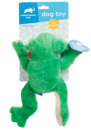 Thumbnail 1: Animal Planet Plush Frog Dog Toy with Squeaker 