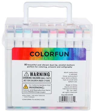 Thumbnail 3: Deejay Home Designs 80 Count Dual Tip Alcohol Markers 