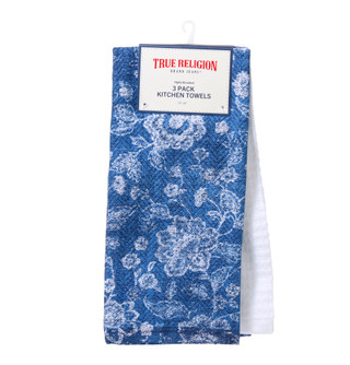 Thumbnail 1: True Religion 3 Pk 18x28 Floral Print Kitchen Towels 