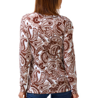 Thumbnail 3: Blue Sol Women's Long Sleeve Paisley Print Western Luxey Tee 