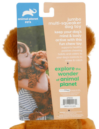 Thumbnail 2: Animal Planet Jumbo Multi-Squeaker Bear Dog Toy 