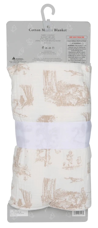 Thumbnail 2: Winnie The Pooh Baby Cotton Muslin Velour Blanket 