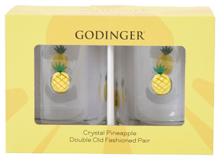 Thumbnail 1: Godinger Crystal Pineapple Double Old Fashioned Glass Set 
