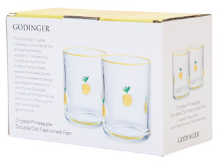 Thumbnail 2: Godinger Crystal Pineapple Double Old Fashioned Glass Set 