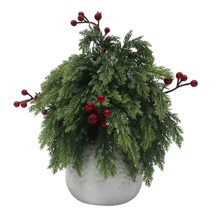Thumbnail 1: Magical Season 12" Decorated Real Touch Potted Christmas Tree 