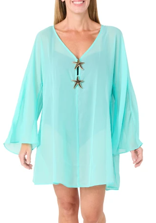 Thumbnail 1: Miken Women's Chiffon Kaftan Cover-Up 