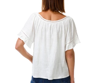 Thumbnail 2: MAX STUDIO Women's Short Flutter Sleeve Gauze Top 