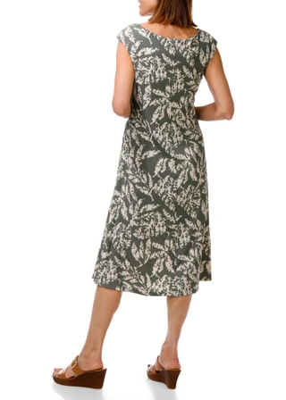 Thumbnail 2: Connected Apparel Women's Cap Sleeve Botanical Print Midi Dress 