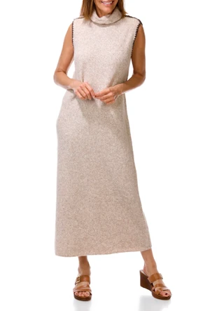 Thumbnail 1: BY TOGETHER Women's Sleeveless Turtleneck Maxi Dress 
