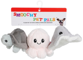 Thumbnail 1: Smoochy Pet Pals 3-Piece Sea Life Dog Toy Set 