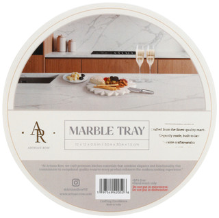 Thumbnail 2: ARTISAN ROW Lotus Marble Serving Tray 