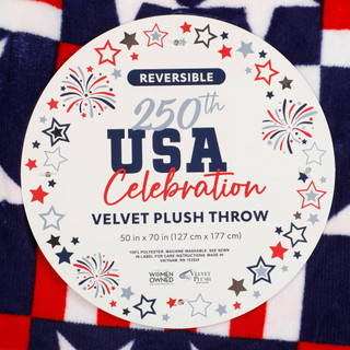 Thumbnail 2: SUNYIN USA Celebration Reversible Velvet Plush Throw 