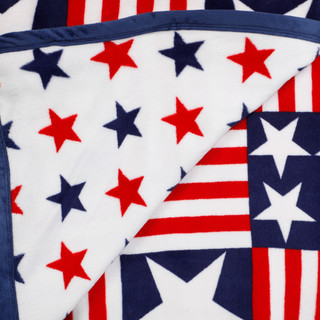Thumbnail 3: SUNYIN USA Celebration Reversible Velvet Plush Throw 
