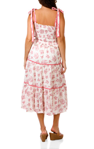 Thumbnail 2: HYFVE Juniors' Tie Shoulder Tiered Maxi Dress 