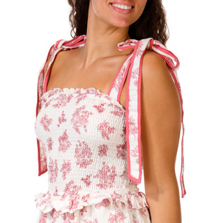 Thumbnail 3: HYFVE Juniors' Tie Shoulder Tiered Maxi Dress 