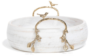 Thumbnail 2: Global Decor Collective Wood Decorative Bowl 