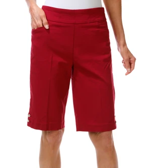 Thumbnail 1: Coral Bay Women's Flex Bermuda Pull-on Shorts w/ Shell Buttons 