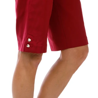 Thumbnail 3: Coral Bay Women's Flex Bermuda Pull-on Shorts w/ Shell Buttons 