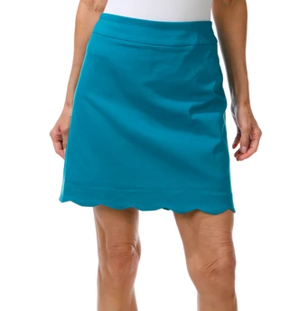 Thumbnail 1: Coral Bay Women's 19in Comfort Stretch Pull-on Scallop Skort  