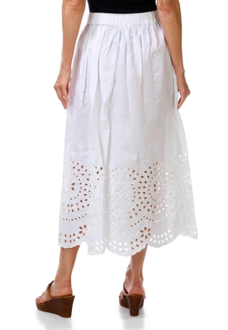 Thumbnail 3: Ellen Tracy Women's Poplin Pull-on Embroidered Maxi Skirt  
