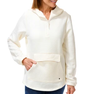 Thumbnail 1: BEARPAW Women's Long Sleeve 3/4 Zip Ribbed Sweater  