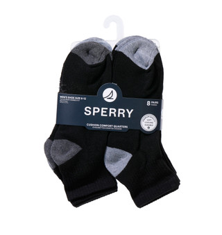 Thumbnail 1: Sperrys Men's 8 Pk Cushion Comfort Quarter Socks 