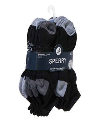 Thumbnail 3: Sperrys Men's 8 Pk Cushion Comfort Quarter Socks 