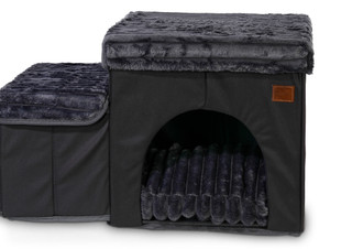 Thumbnail 5: Nautica Foldable 3-Step Pet Stairs With Condo Storage 