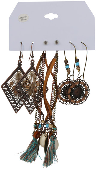 Thumbnail 2: YMI 3 Pk Boho Statement Earrings 