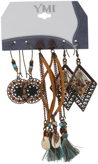 Thumbnail 1: YMI 3 Pk Boho Statement Earrings 