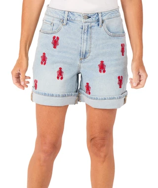Thumbnail 1: Driftwood Women's Ava Cuff Embroidered Shorts 