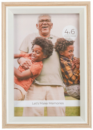 Thumbnail 1: ENCHANTE 4x6 Wood Linen Look Photo Frame 