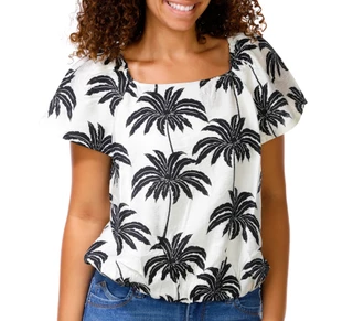Thumbnail 1: MELLODAY Women's Flutter Sleeve Bubble Hem Top 